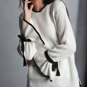 Vivante by VSA Miranda Tie Sleeve Ribbed Sweater